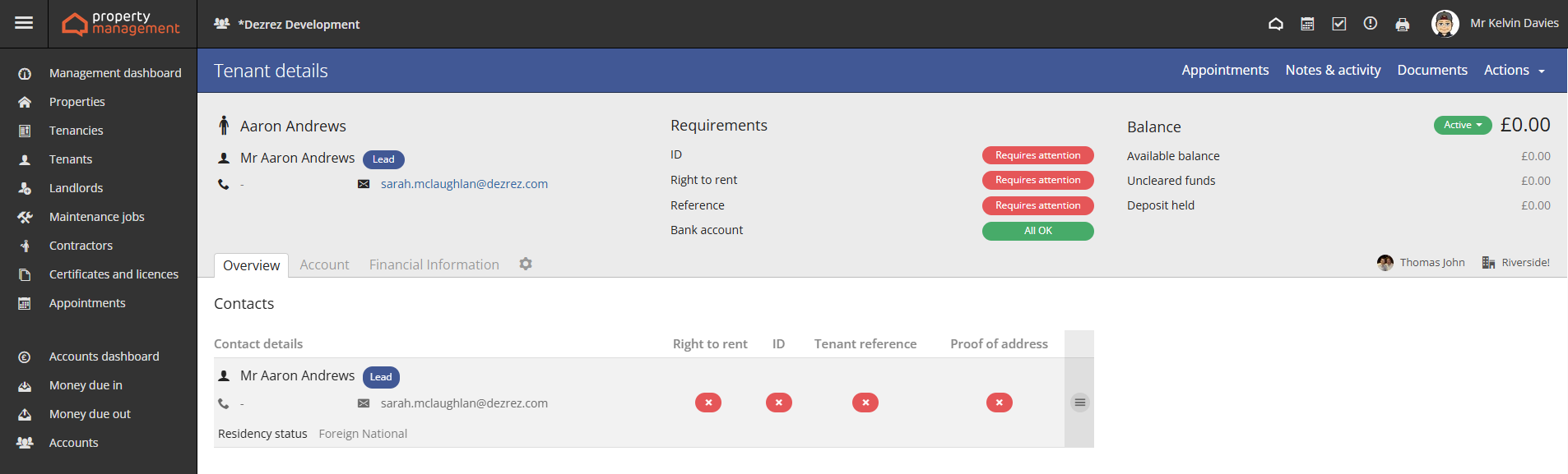 Proof of Address for Tenant