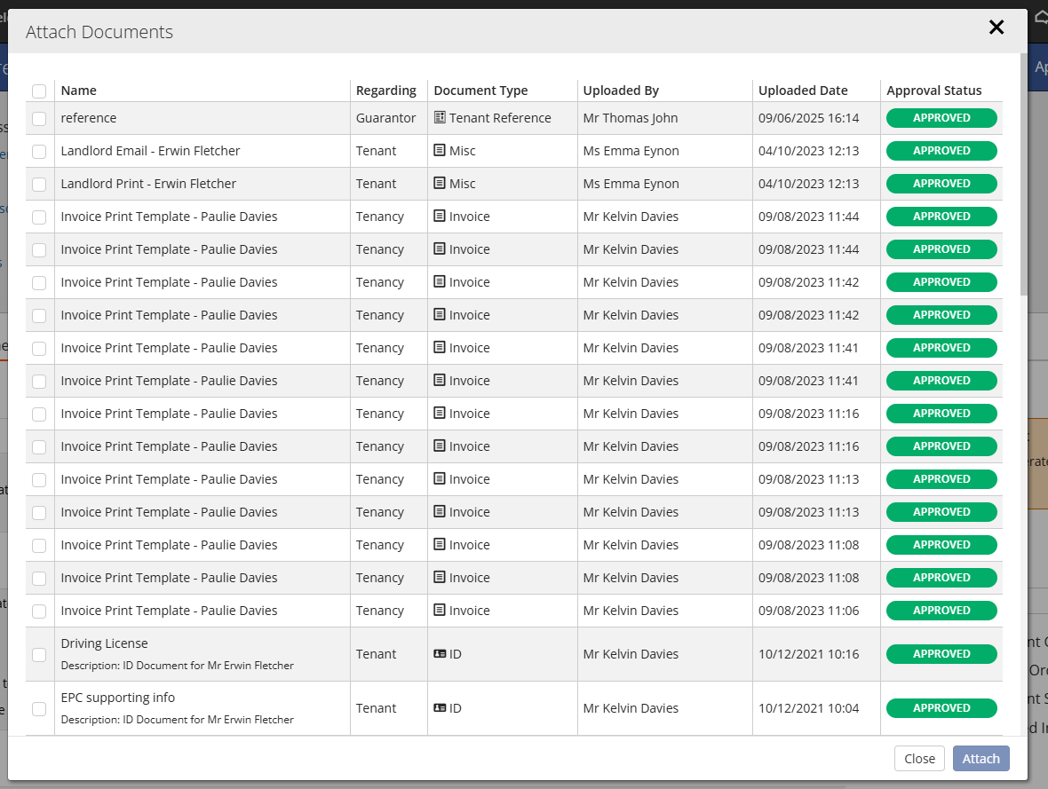 New attach document option